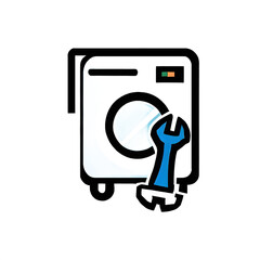 Appliance repair logo illustration art with transparent background generative AI.