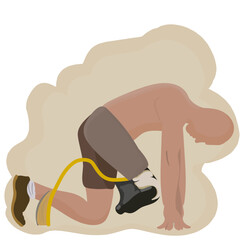 disabled athlete with a prosthesis, vector illustration. 