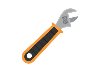 Adjustable wrench. Simple flat illustration.