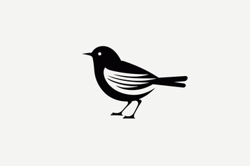 Vector black bird logo on a white background