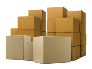 cardboard box, transparent background