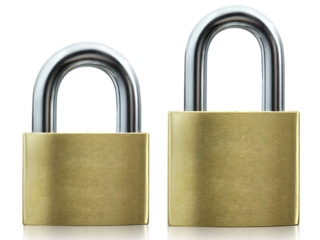 Golden key locked, transparent background