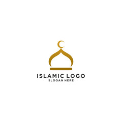 mosque logo template in white background	
