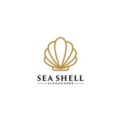 sea shell logo template , white background