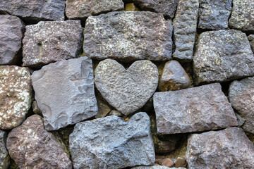 A Lovely Stone Heart Shape at Meganebashi Bridge in Nagasaki, Japan