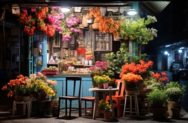 Fototapeta na wymiar flowers in a market