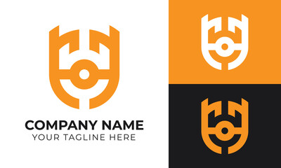 Creative corporate abstract modern minimal business logo design template