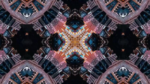  Kaleidoscope Tile Pattern Loop Animation