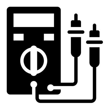black multimeter with probes clip art preview