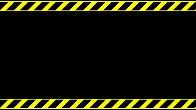 Blinking Warning Alert word on  yellow and black Screen.  Warning Text Sign on Old Monitor. Warning Alert Signal. Seamless Loop animation