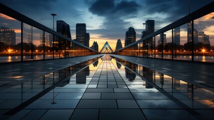 city bridge at sunset