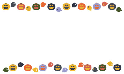 ジャックオランタンとおばけのラインフレーム