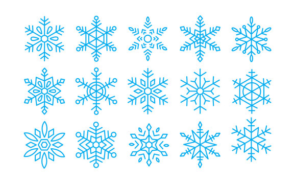 Snowflakes element flat design collection