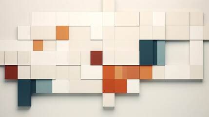 Serenity in Symmetry: Minimalist Geometric Mosaic