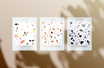 Terrazzo Pattern. magazine cover, wedding invitation, flyer, greeting card, packaging and branding design.