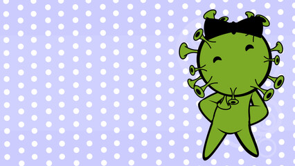 covid cacharacter cartoon background illustration card in vector format