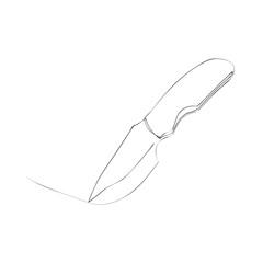 simple vector sketch hunting knife single one line art, continuous 
