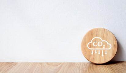 Concept of reducing CO2 emissions to limit climate change and global warming. Low greenhouse gas levels, carbon reduction, net zero carbon emissions. with copy space