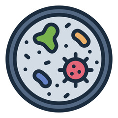 Microorganism filled line icon