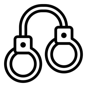 black outline handcuffs icon clip art preview