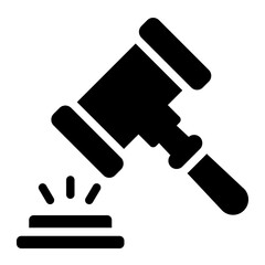 Gavel or hammer solid icon