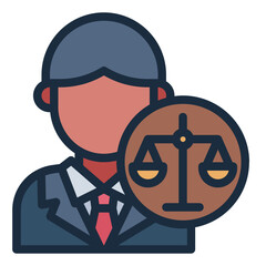 Lawyer Avatar filled line icon