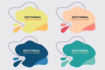 Modern abstract vector banner set. Flat geometric shapes of different colors and different style. Template for web or print design.