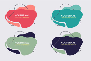 Modern abstract vector banner set. Flat geometric shapes of different colors and different style. Template for web or print design.