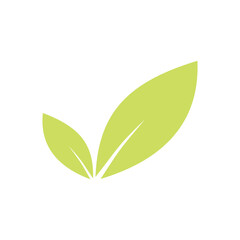 green leaf shape flat design for your logo or additional design needs