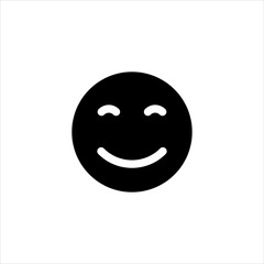 Fototapeta premium Happy smile vector icon flat illustration on white background.