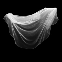 white transparent veil on black background