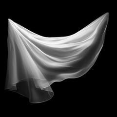 white transparent veil on black background