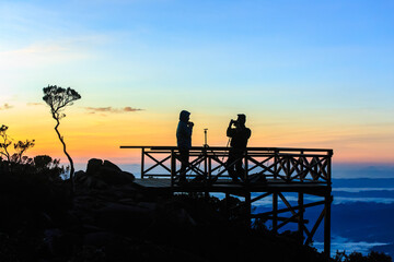 Mount Kinabalu scenery at sunrise