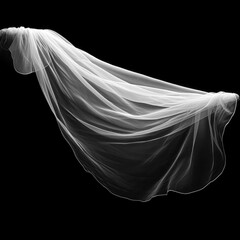 white transparent veil on black background