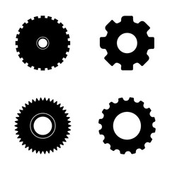 Gear Wheel Machine Set. Vector Symbol for Background