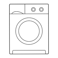 washing machine line vector illustration