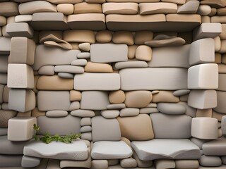 Obraz premium stone wall with a white bricks