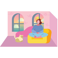 girl meditating self care elements