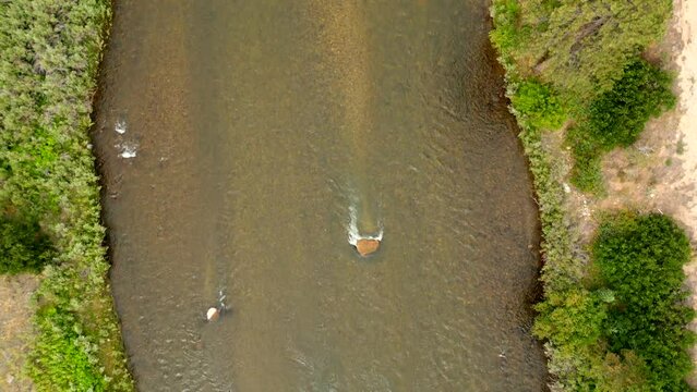 Aerial video of the Arkansas River Cotopaxi Colorado USA
