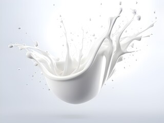 splash of milk on a gray background
