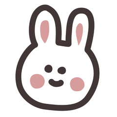 Cute Bunny Emoticon Illustration
