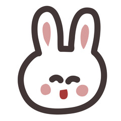 Cute Bunny Emoticon Illustration