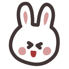 Cute Bunny Emoticon Illustration