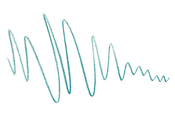 green pencil strokes isolated on transparent background