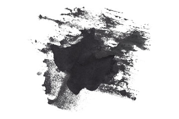 Dark gray watercolor background. Artistic hand paint. Isolated on transparent background.