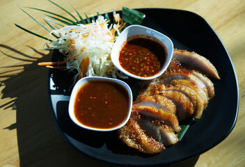 Thai food Grilled Pig Neck