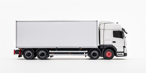 Freight truck on  white background isolated. Mighty Journey of Symbol of Global Transportation