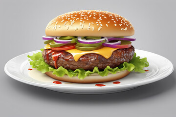 hamburger on a plate