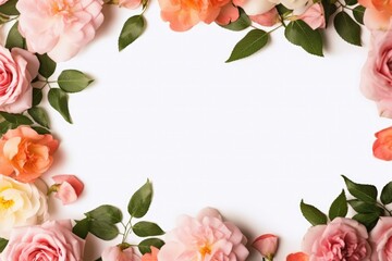 Fototapeta na wymiar frame of roses background