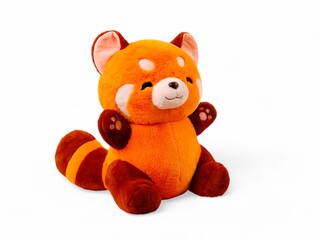 Red panda stuffed animal isolated on white